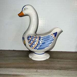Elizabeth Arden Roma Al Fresco Amore Duck Japan Vase Planter Crystals Blue White